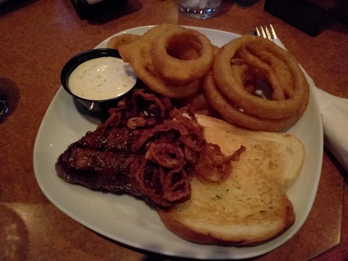 Steak Sandwich with Onion Rings