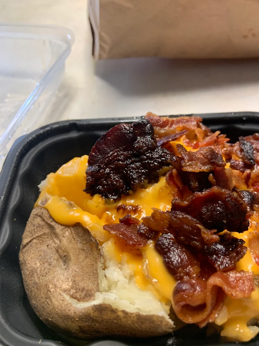 Bacon Cheddar Cheese Sauce Baked Potato Cals 420