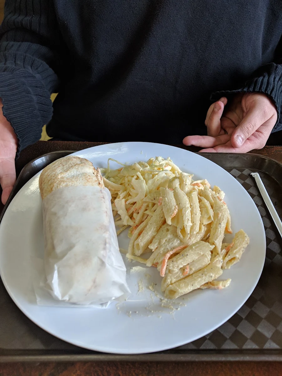 Shawarma and Pasta Salad Plate
