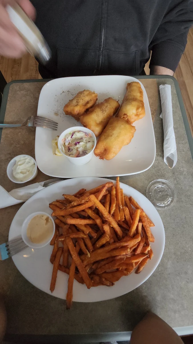 Halibut and Sweet Potato Fries
