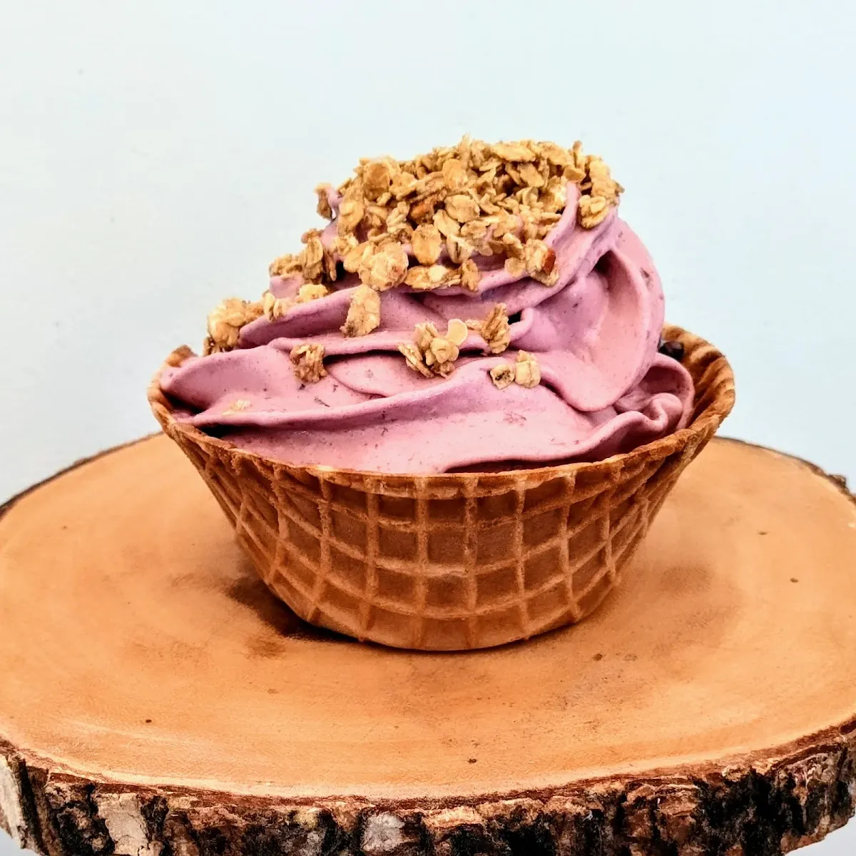 Black Cherry Frozen Yogurt with Granola