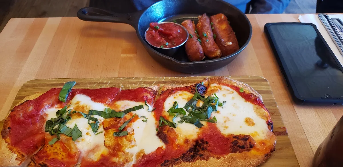 Margarita Flatbread & Mozzarella Sticks