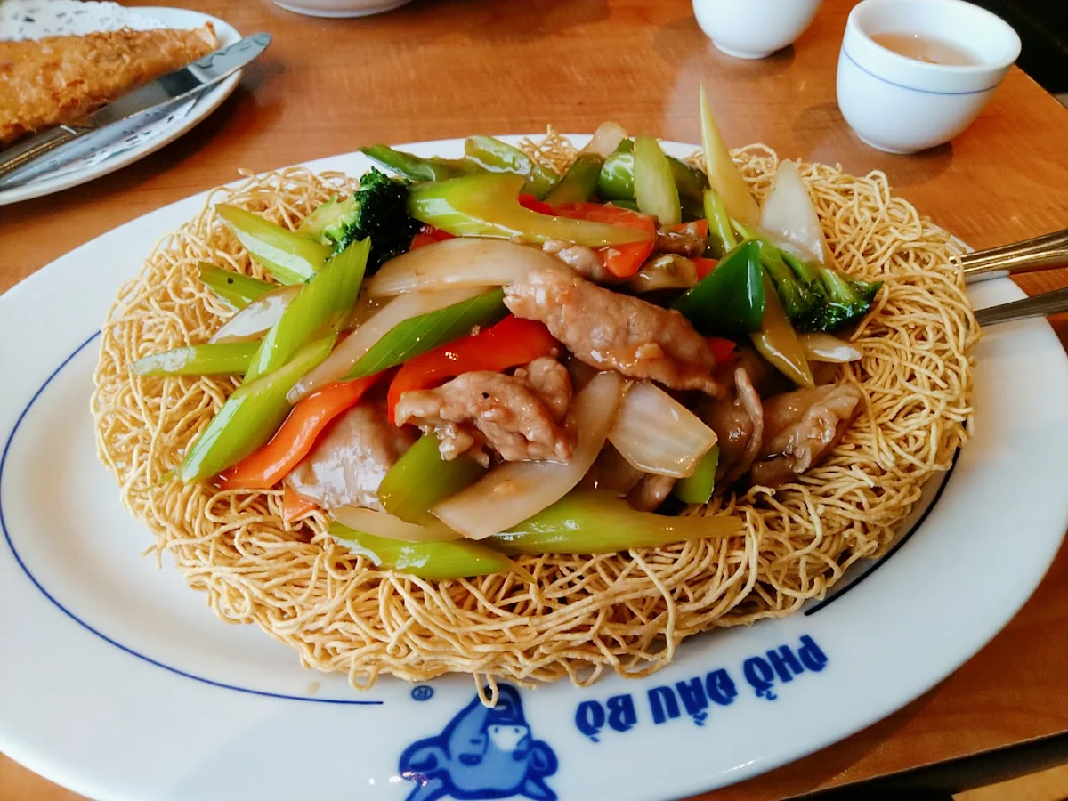Stir Fried Mixed Vegetable with Crispy Egg Noodle
