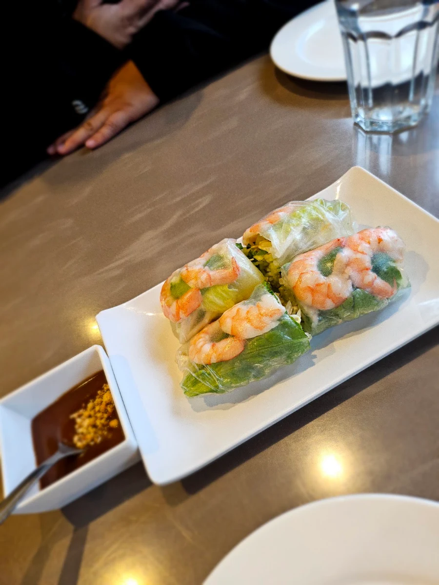 Shrimp Roll with Peanut Sauce