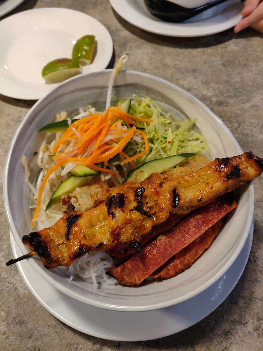 Skewers on Rice Noodles