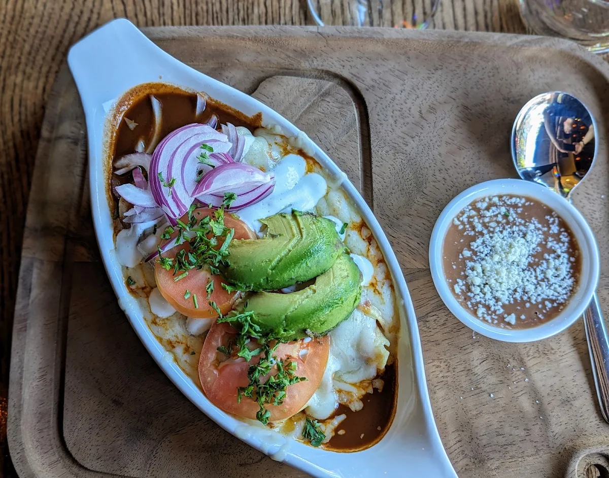 Enchiladas with Salsa Roja