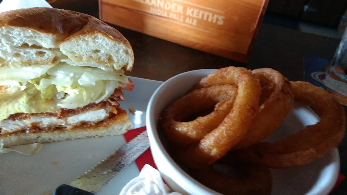 Chicken Burger with Onion Rings