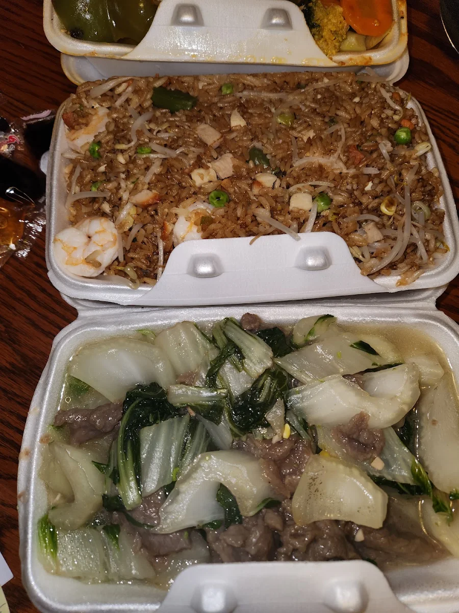 Lucky Special Fried Rice Beef with Chinese Greens