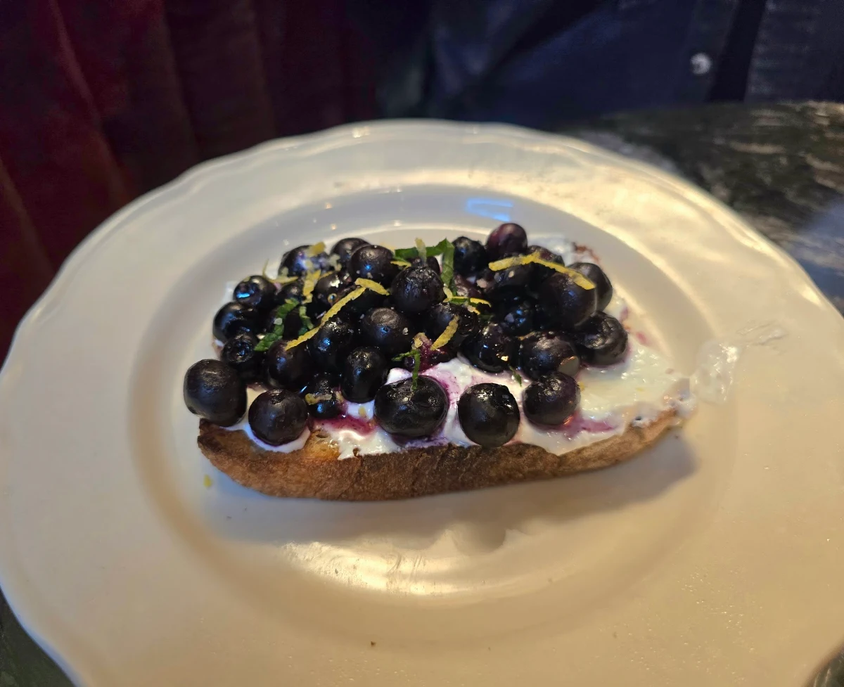 Whipped Feta and Roasted Blueberry Tartine