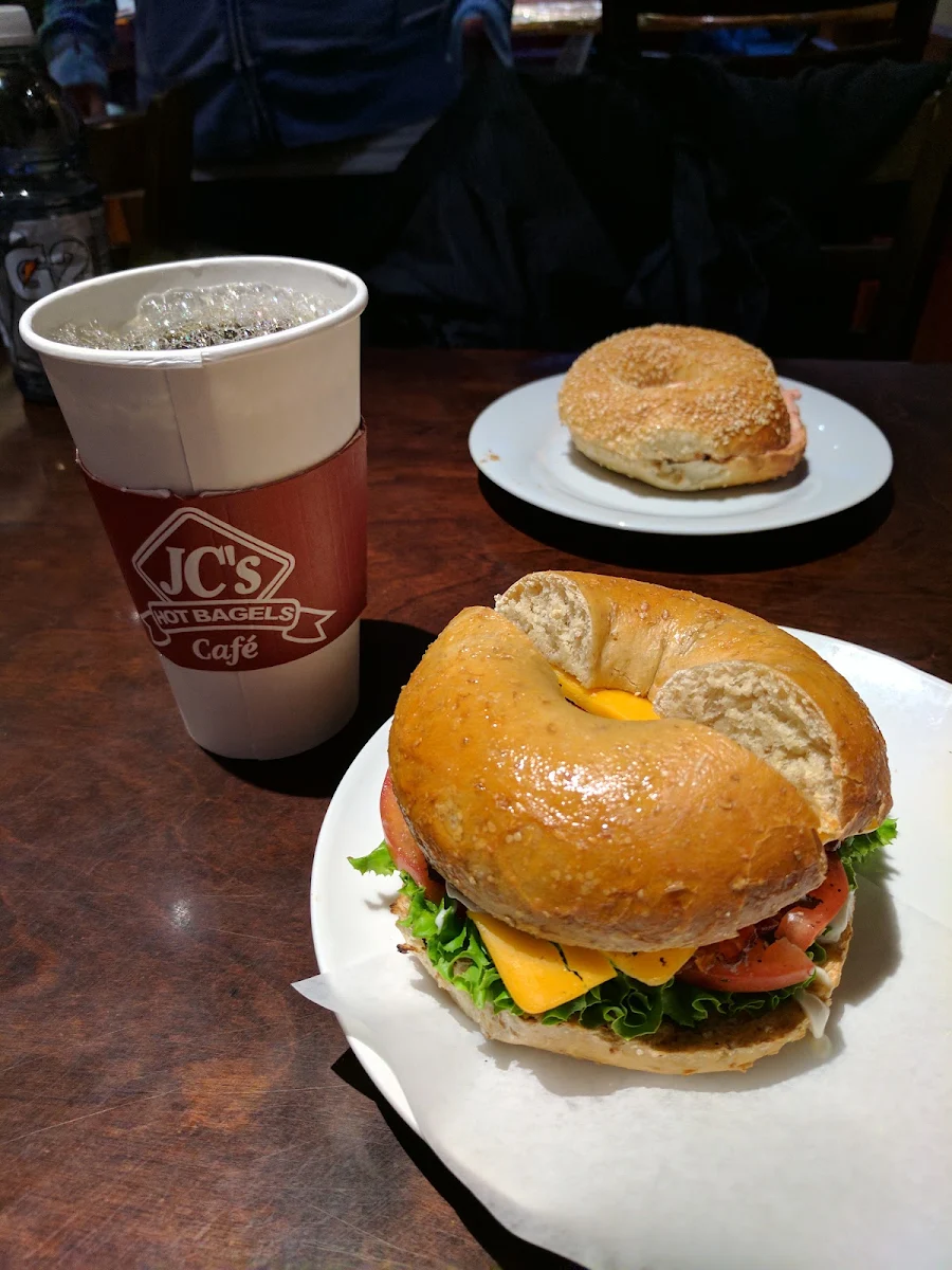 blt on a Bagel with Cheddar and Mayo