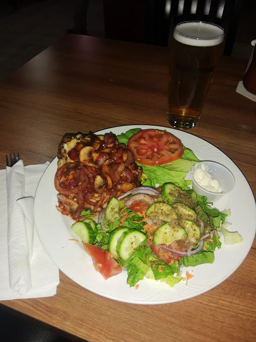 Mushroom Burger and Garden Salad