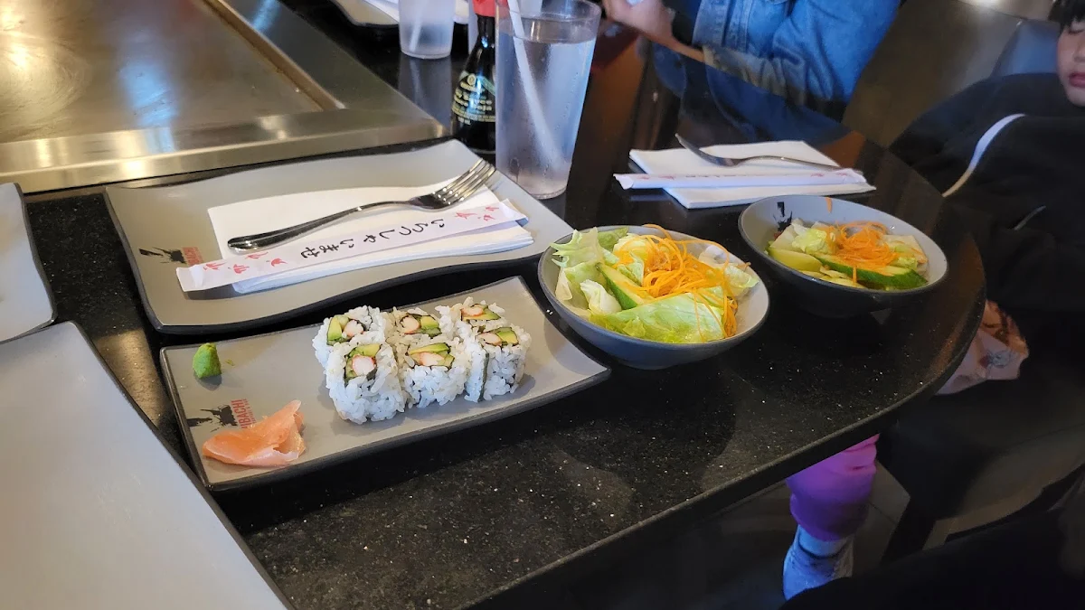 Sushi Roll and Salad from the Dinner Meal