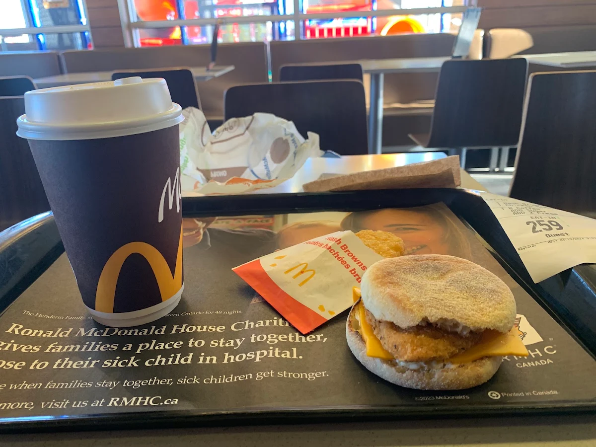 Hash Browns Chicken Mcmuffin and Coffee