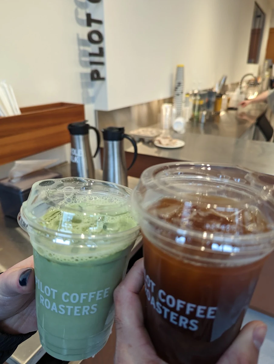 Iced Americano and Iced Matcha Latte