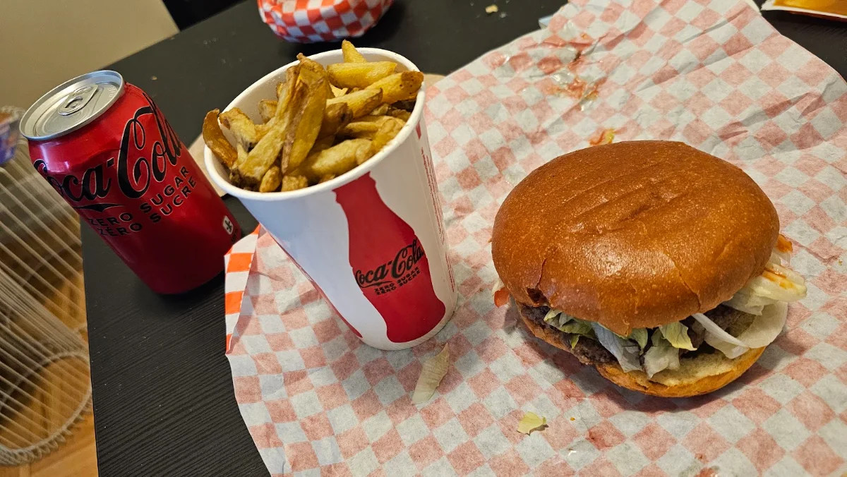 Single Slab Burger and Medium Fries