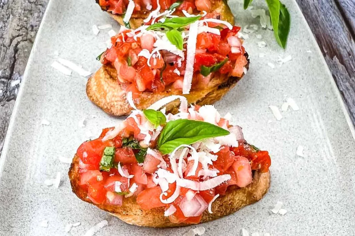 Bruschetta Crispy Sourdough Bread on Side