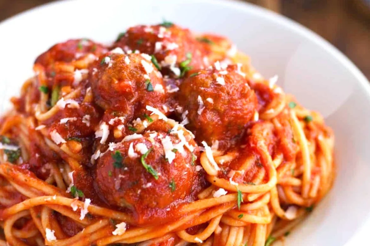 Meatballs Spaghetti Marinara Sauce