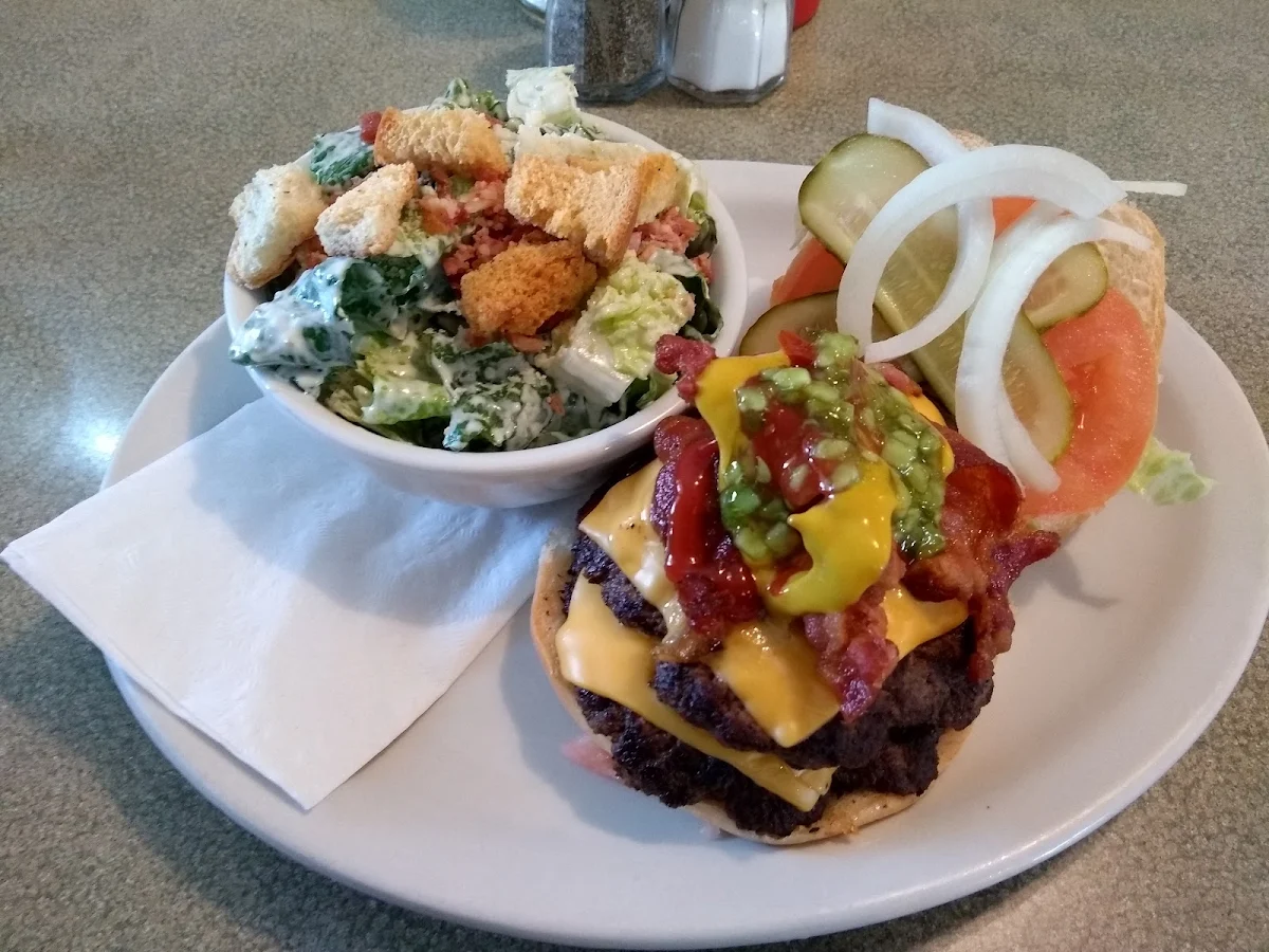 Double Cheeseburger with Ceasar Salad
