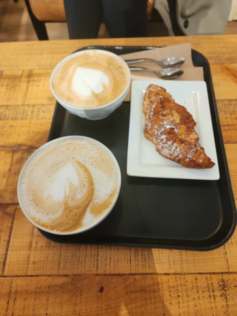 Cappuccino and Almond Croissant