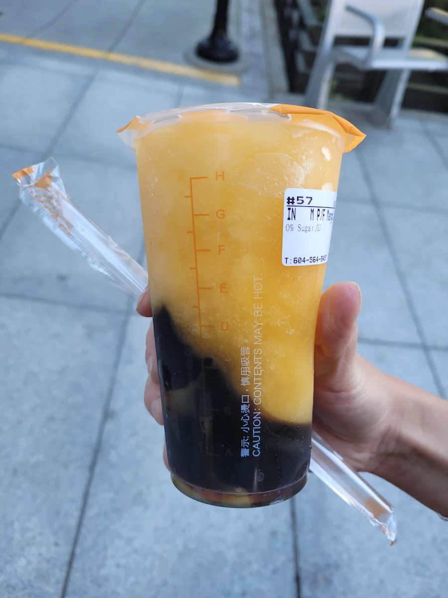 Mango Passionfruit Slush with Grass Jelly