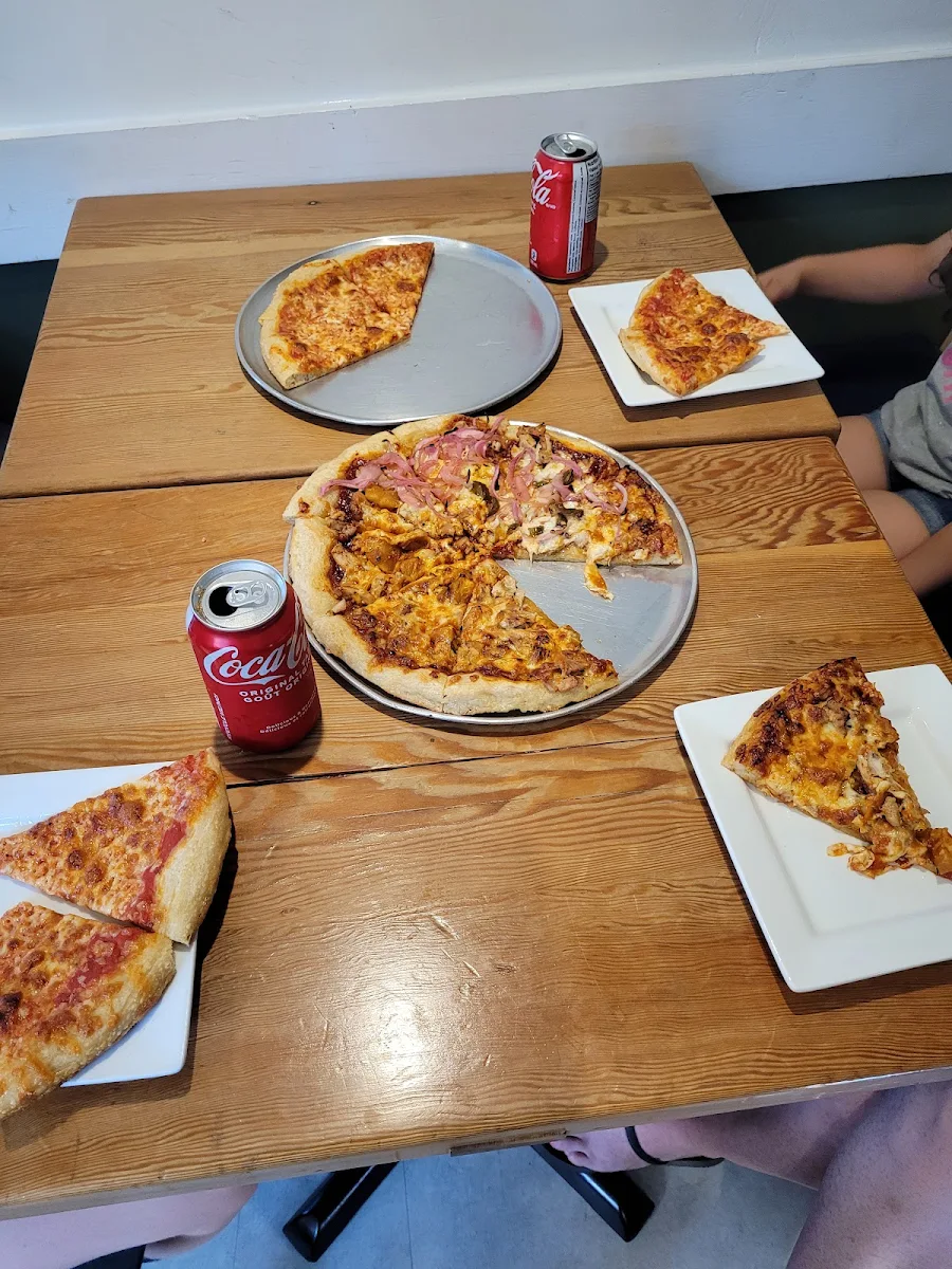 BBQ Chicken Pizza and Kids Cheese Pizza