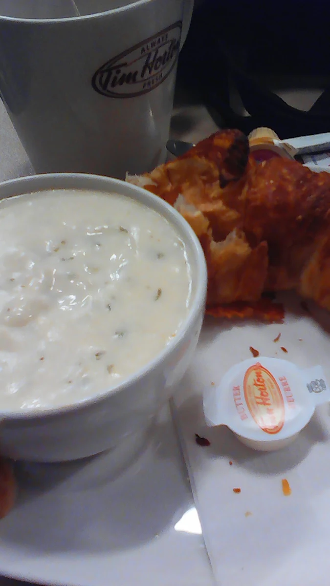 Potato Leek Soup with Cheese Croissant