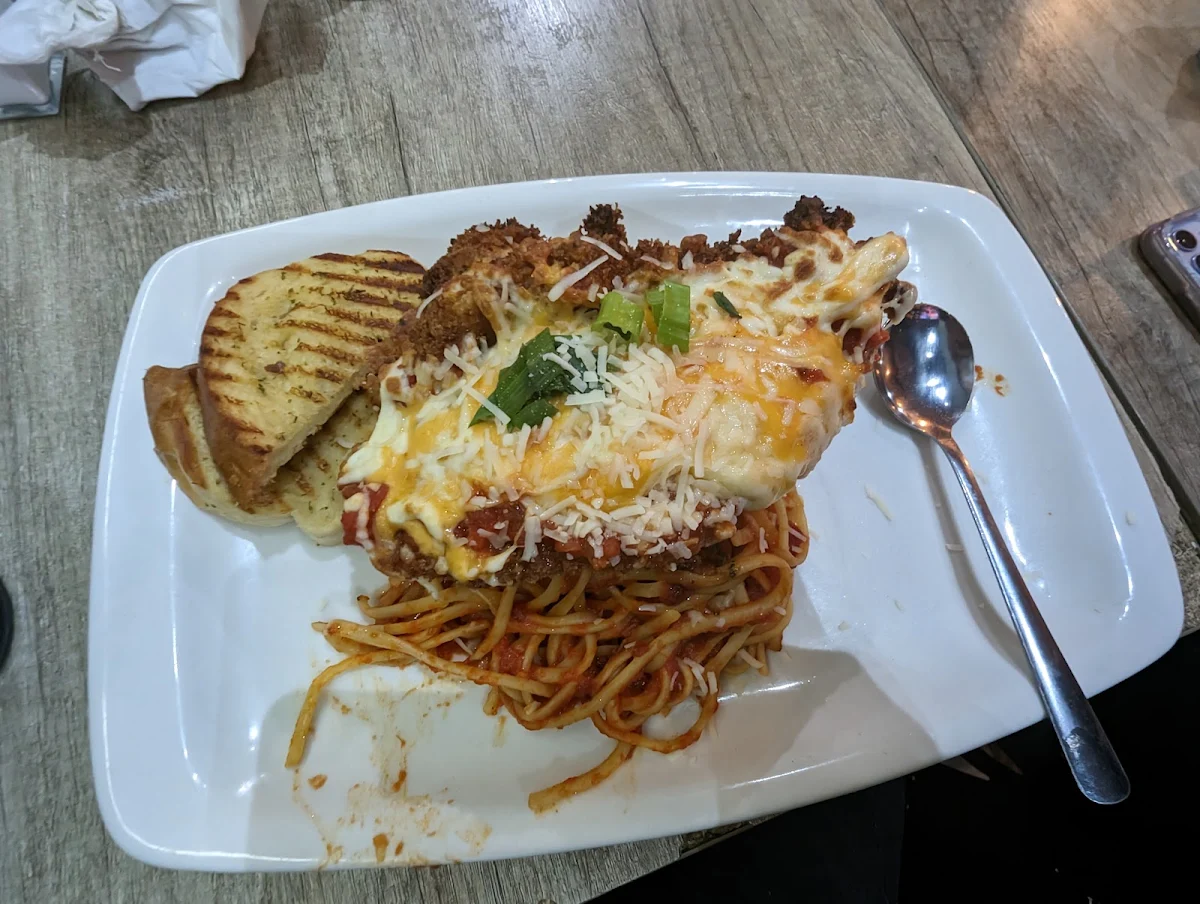 Creamy Tomato Chicken Parmesan Spaghetti