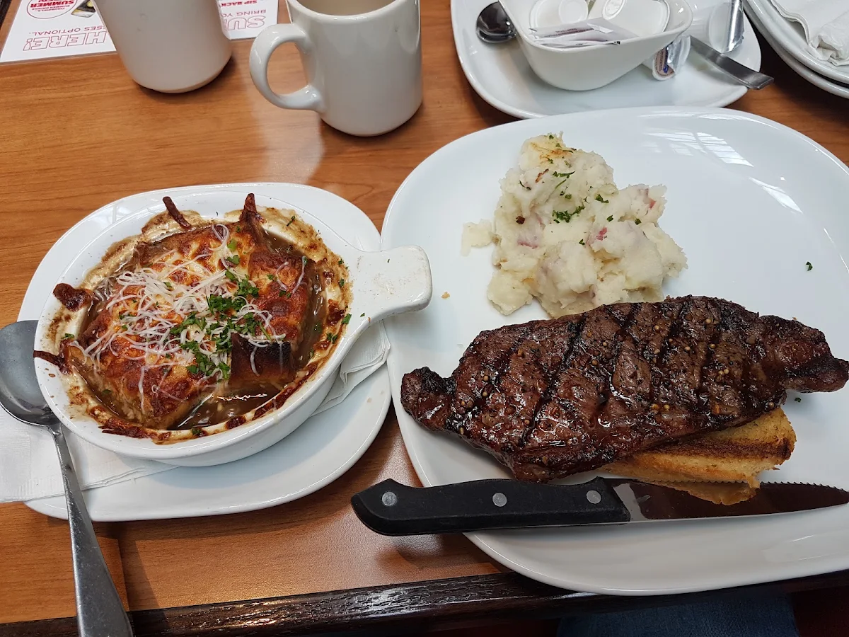 Onion Soup and Steak Sandwich