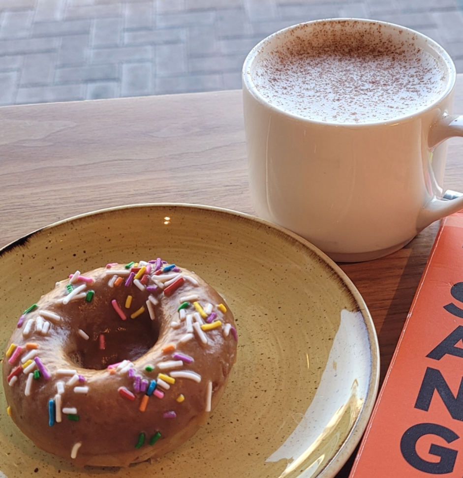 Pumpkin Spice Glze Donut & Spicy Oolong Chai Latte