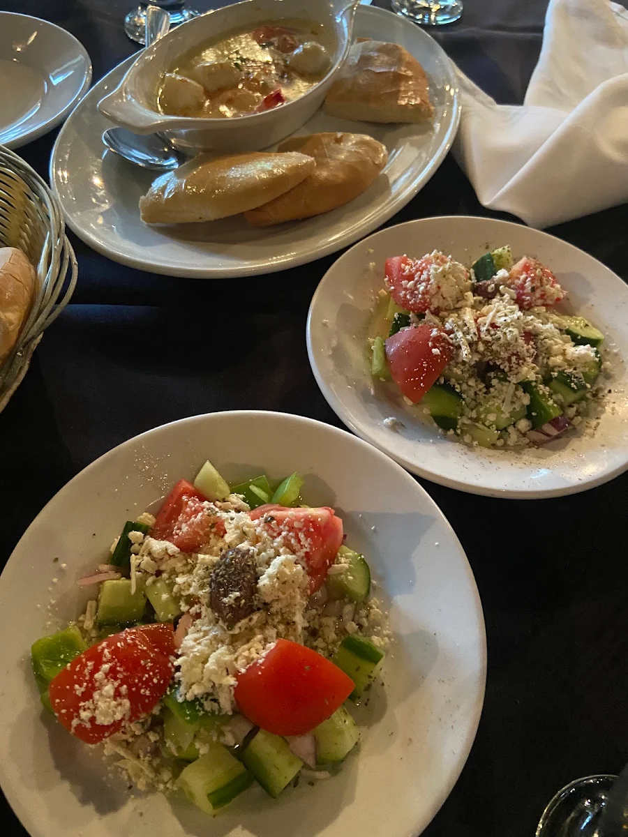 Greek Salad and Breads