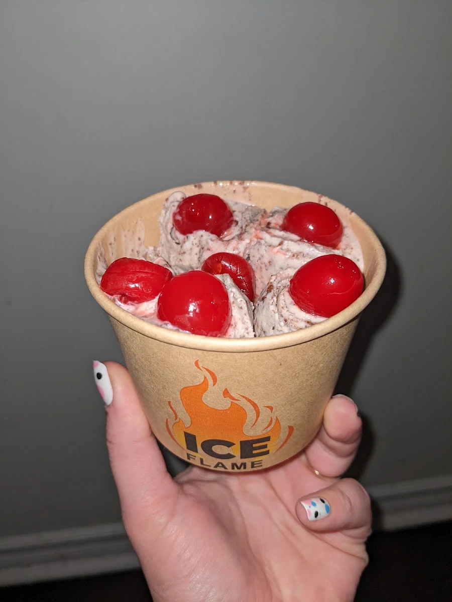 Black Forest Cake Ice Cream Rolls