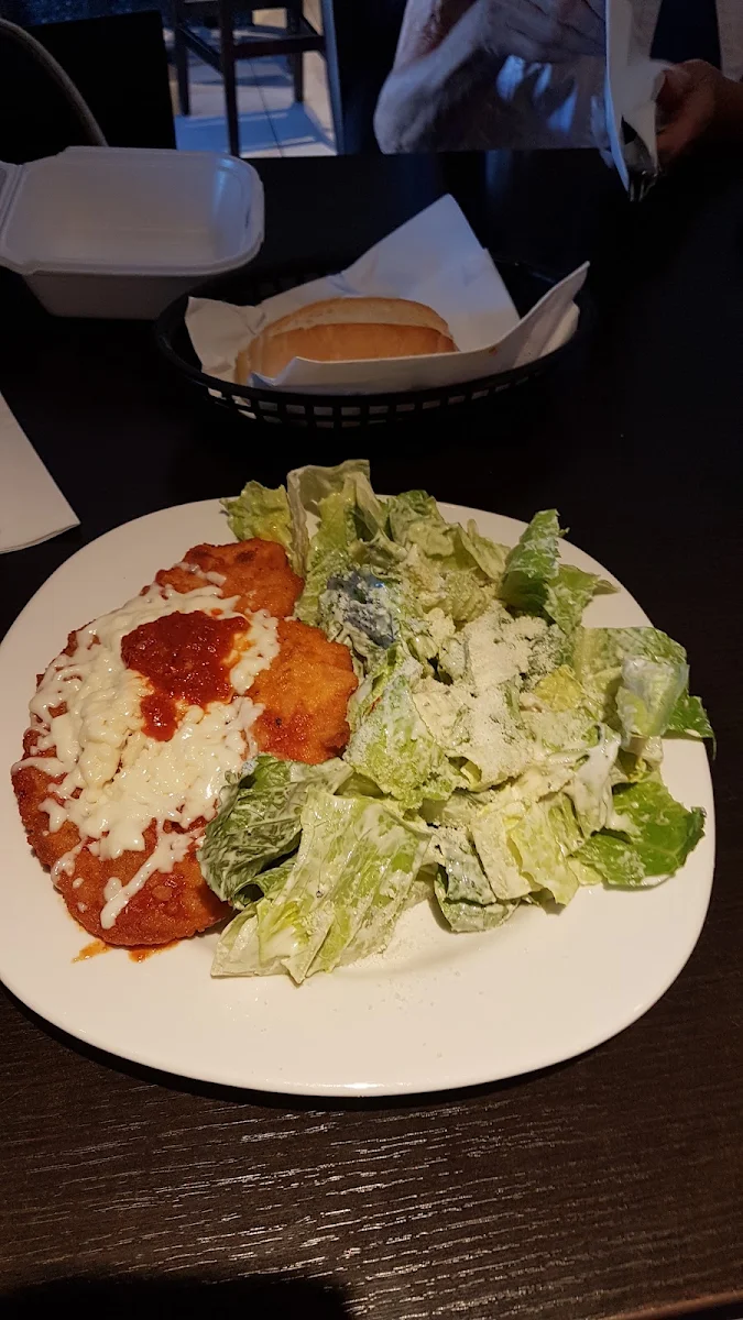 Chicken Parmigiana with Caesar Salad