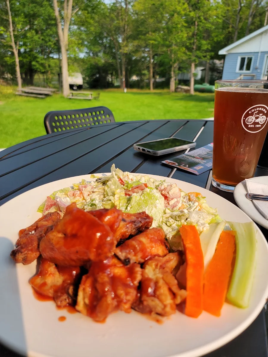 Chicken Wings and Greek Salad