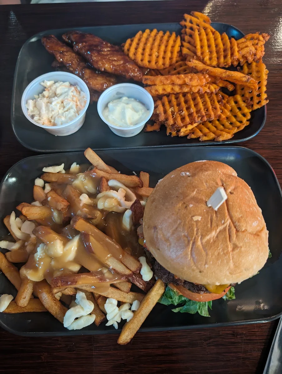 Top Is Saucy Chicken Fingers with Sweet Potato Fries