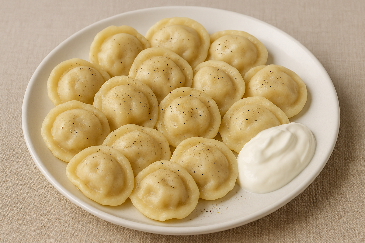 Pelmeni Beef with Pork Dumplings 15 PC Sour Cream 1 5 Oz
