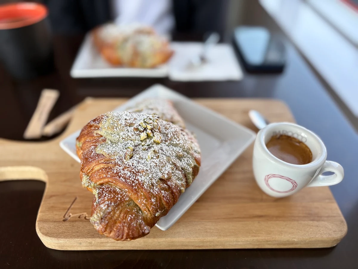 Almond Croissant and Cappuccino