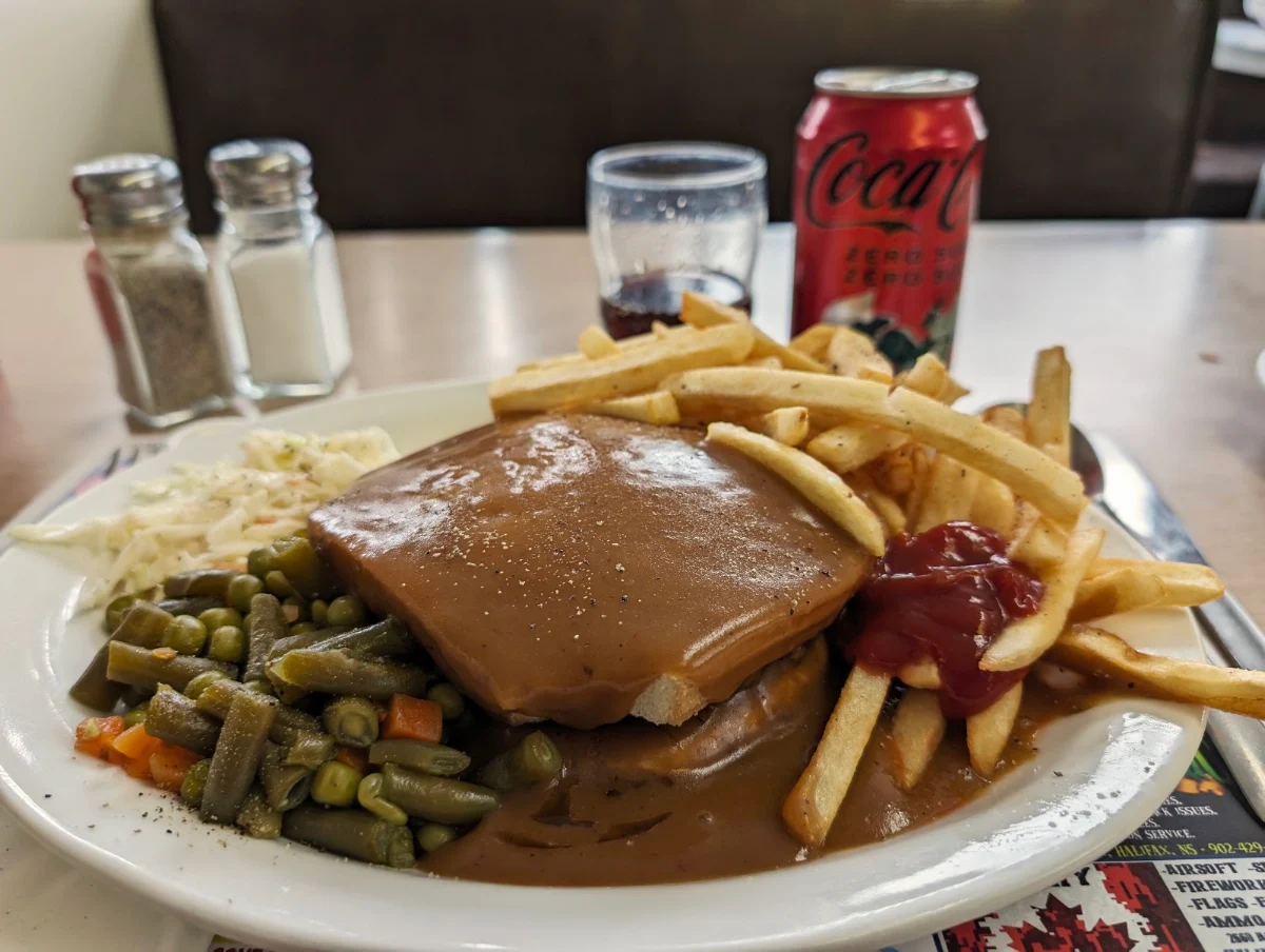 Hot Hamburger with Fries