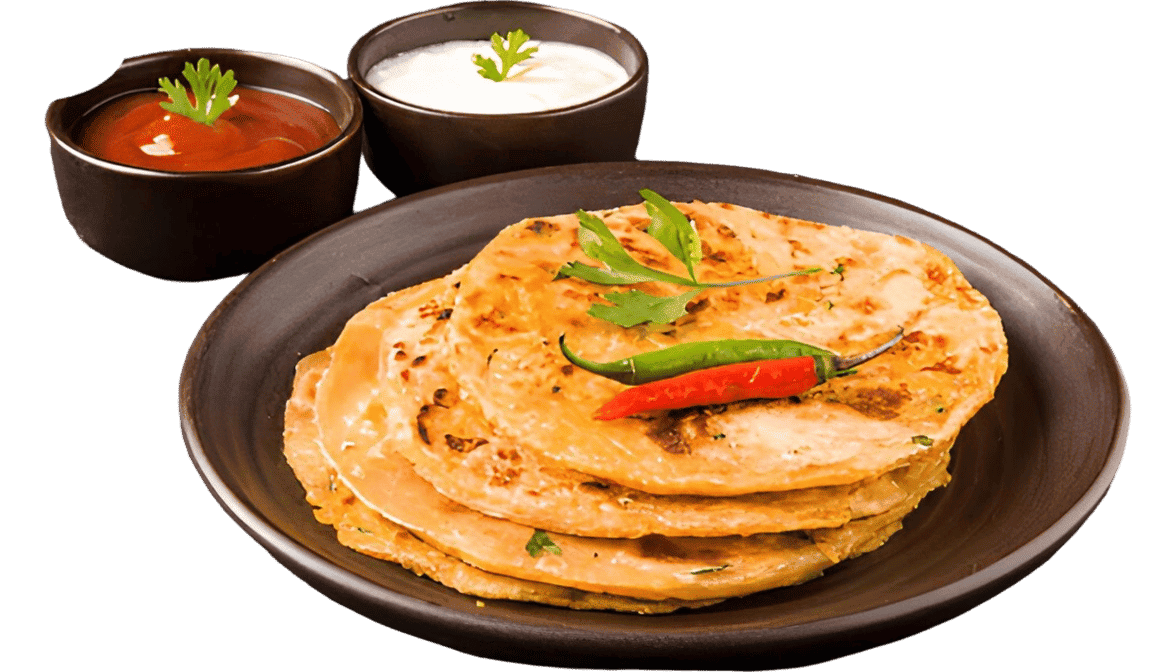 Aloo Paratha Served with Dahi