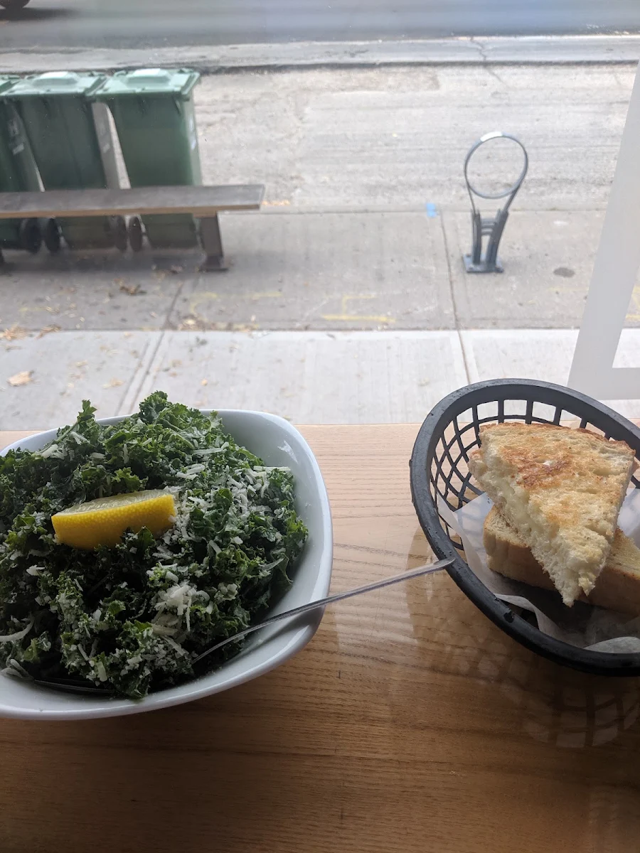 Grilled Cheese with Kale Salad
