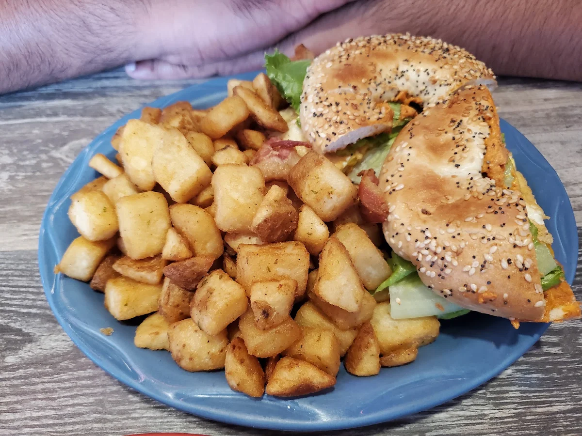 Smoked Salmon Bagel with Hash Browns
