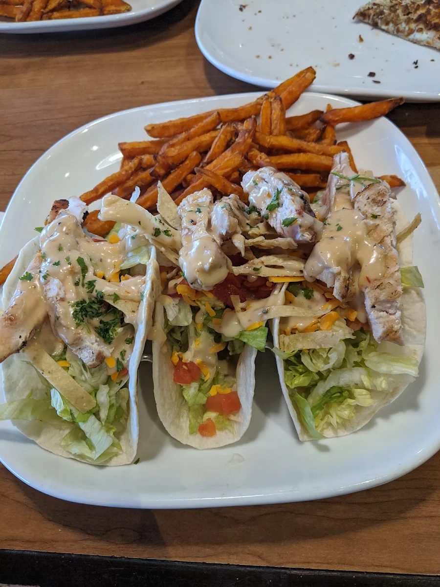 Chicken Tacos Yam Fries