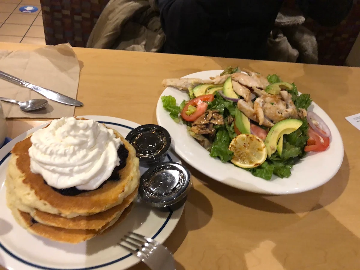 Chicken Salad and Pancakes