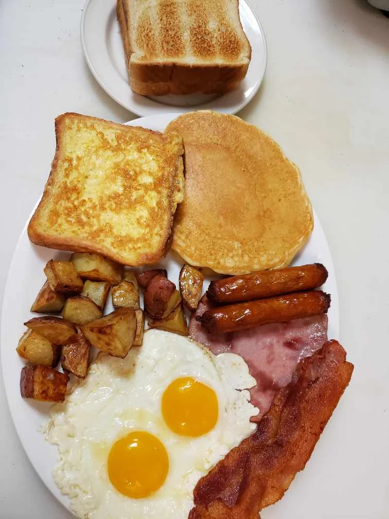 French Toast with Bacon Ham or Sausages