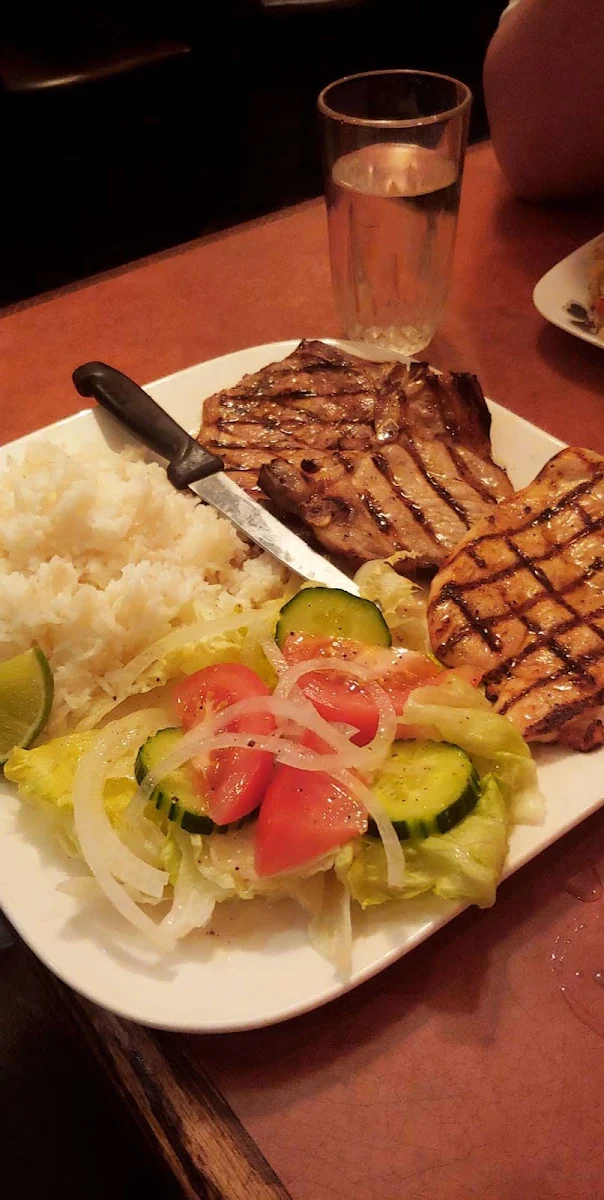 Grilled Pork Chop & Salad on Rice