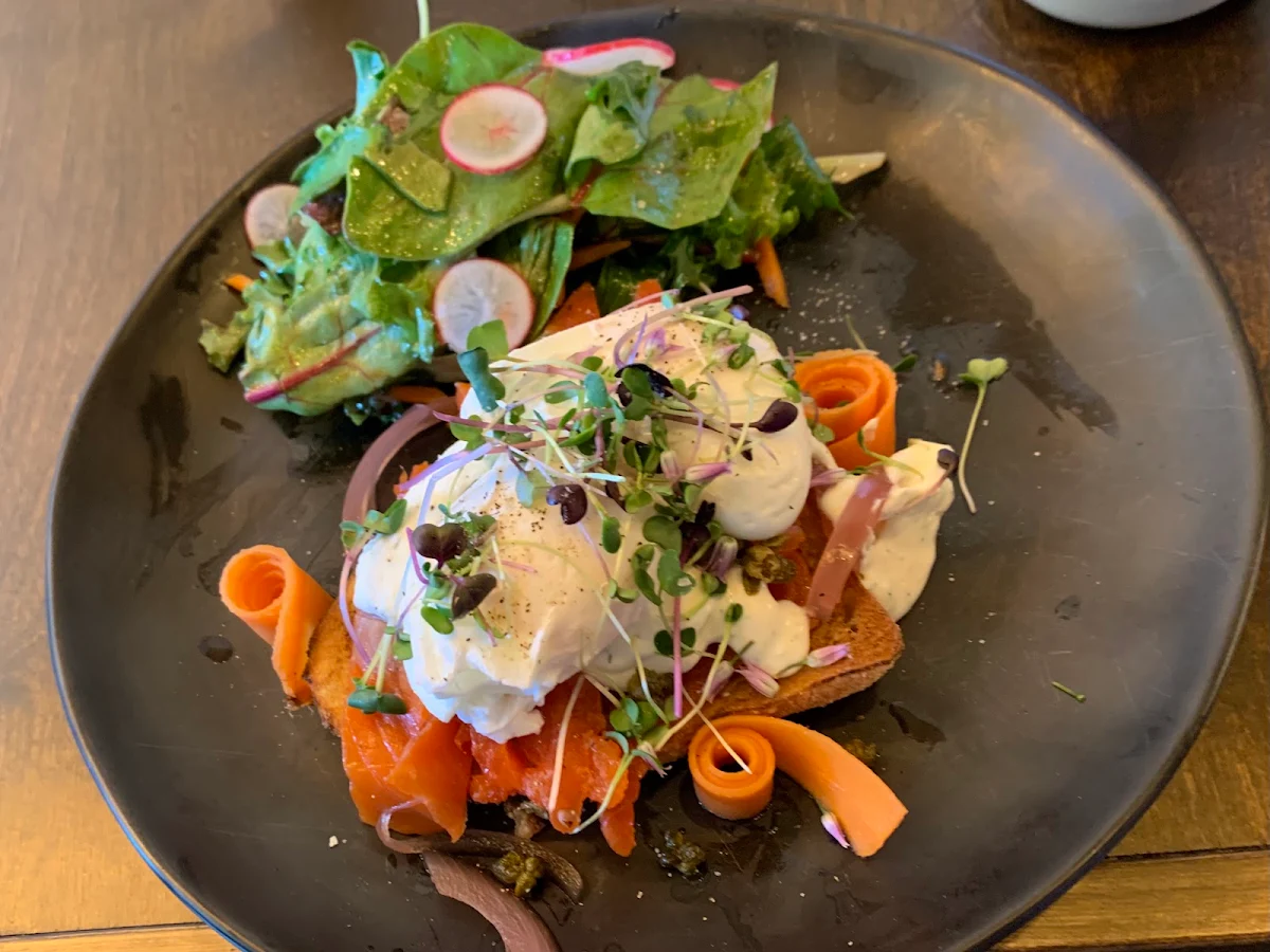 Poached Egg with Salmon on Toast