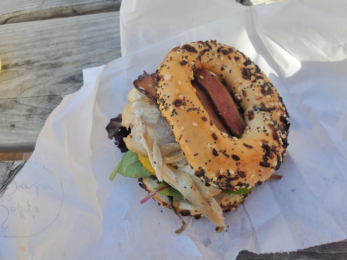 Chicken Bacon Club Bagel Sandwich