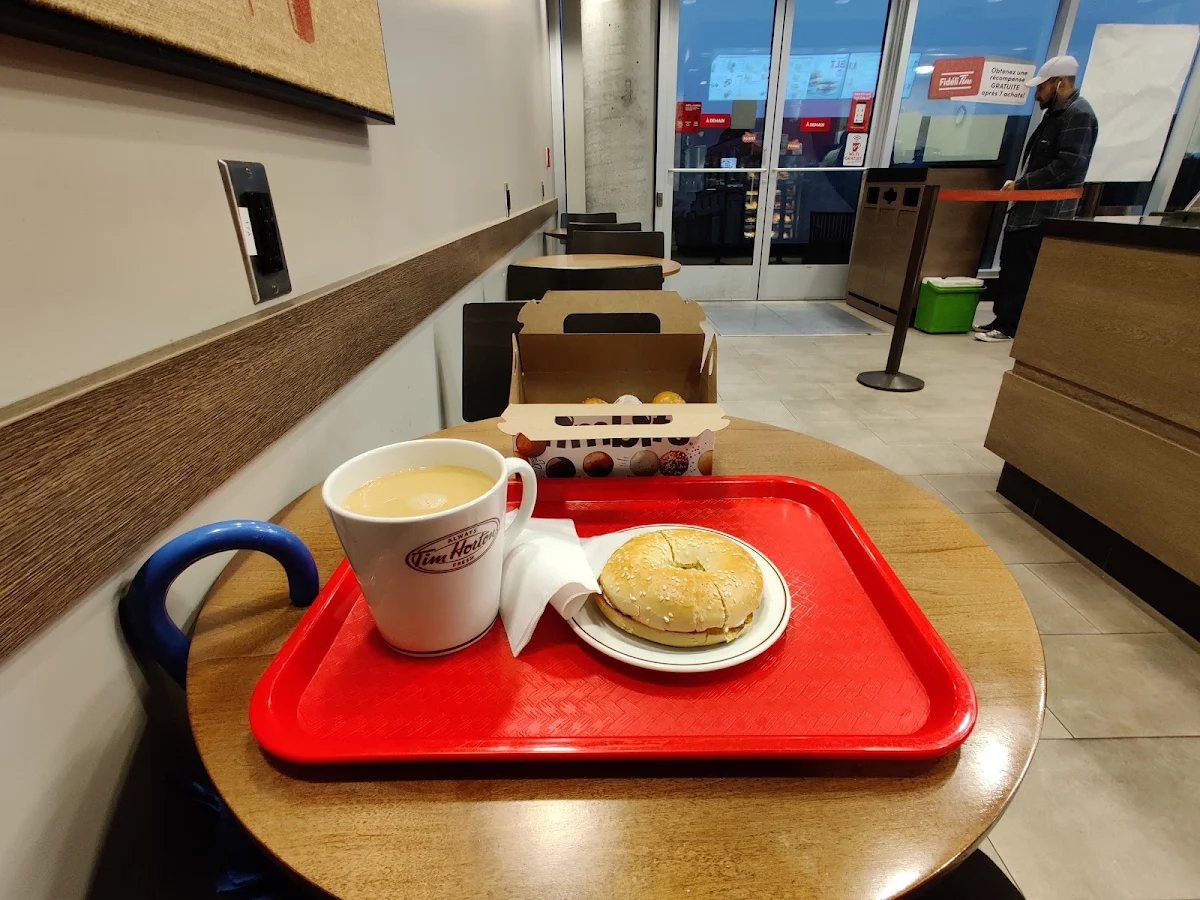 Coffee Double Double Bagel with Cream Cheese and Timbits