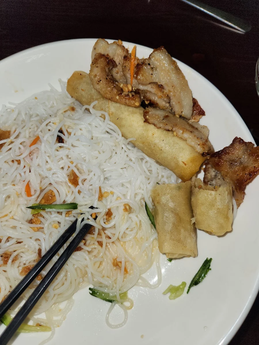 Grilled Pork w Spring Rolls