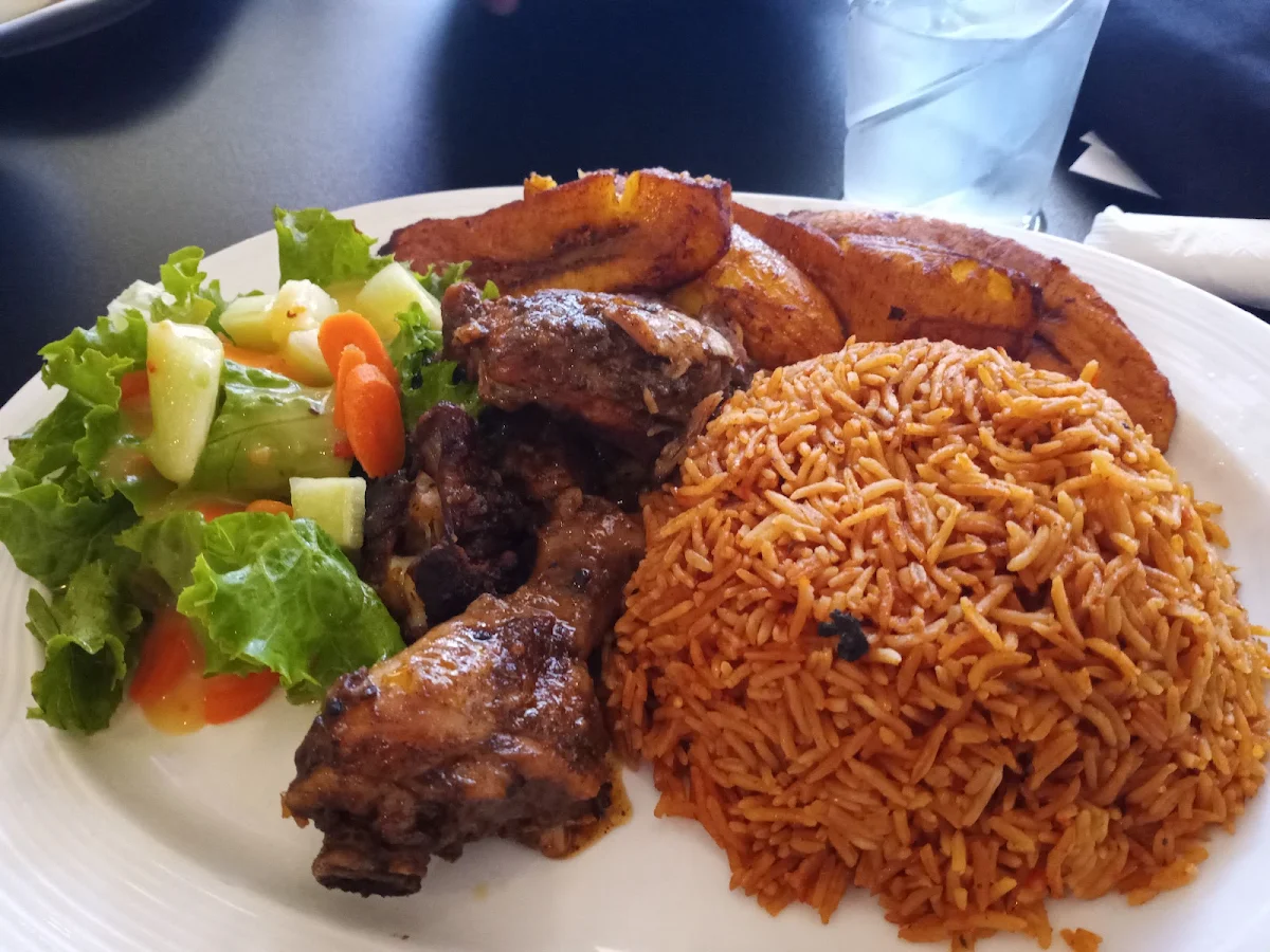 Grilled Goat with Jollof Rice