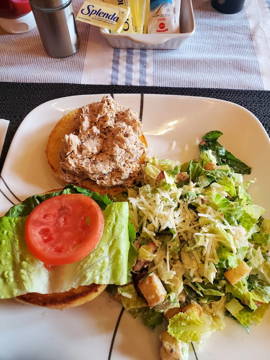 Crab Cake Sandwich and Salad